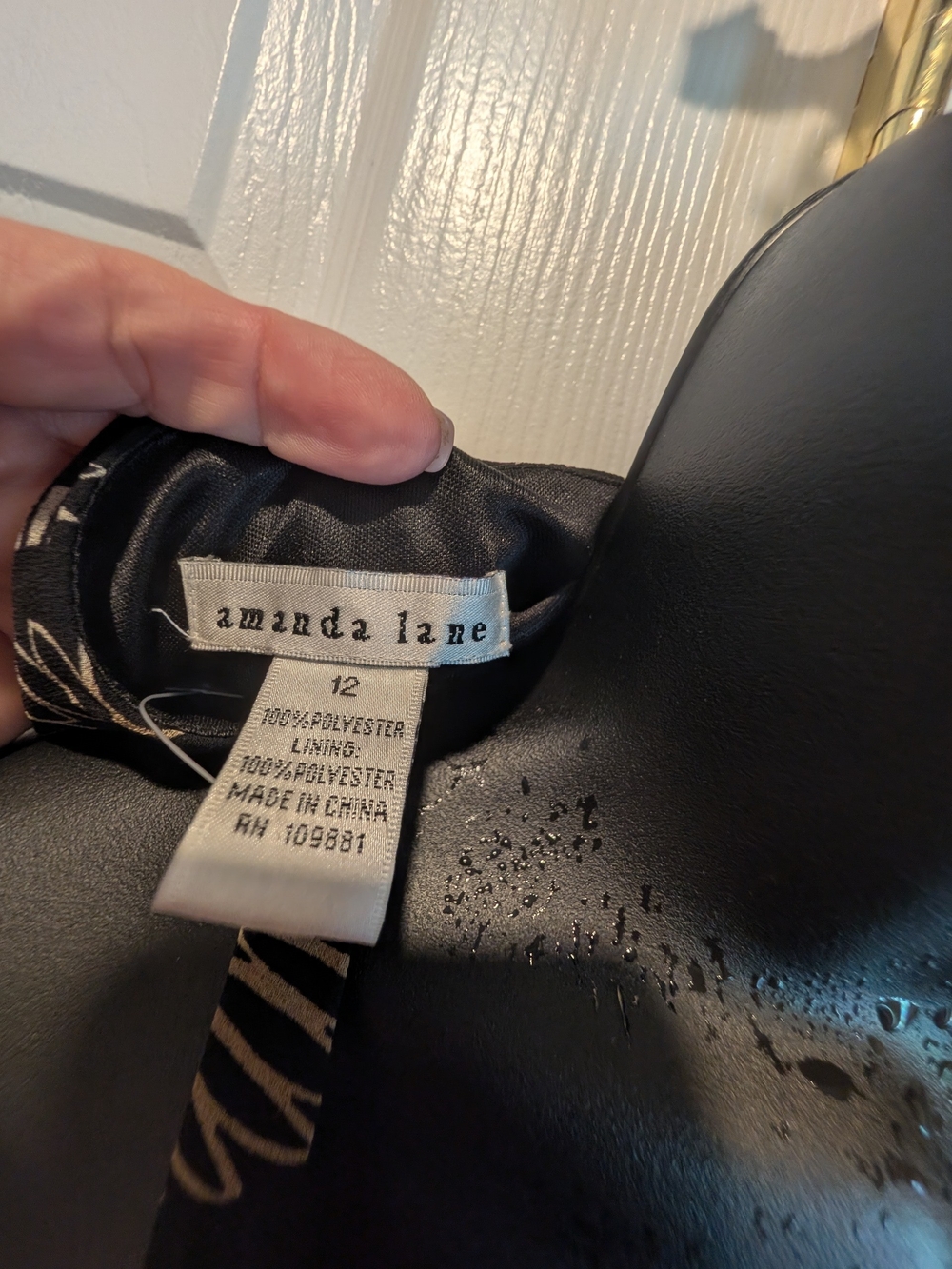 Amanda Lane Black Printed Dress (Size 12)